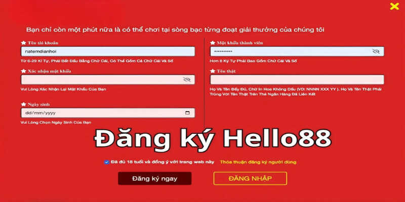 Đăng ký Hello88 nhanh chóng, an toàn và dễ dàng